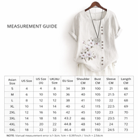 Going Out Tops for Women in Boho Style with Floral Embroidered Design, Linen Blend Summer for Airy Comfort, Plus Size Spring Clothes