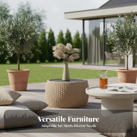 3 Pieces Nordic and aesthetic 3-Piece Table and Chair Set Minimalist Design 2-Chair Balcony Seating Group Weather-Resistant Outdoor Furnishing space-saving for Apartment Dwellers, Homeowners, duos, Patio, Garden, rearyard, waterside