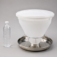Chicken Feeder, Poultry Feeder, 50cm, 30kg Large Capacity, Stainless Steel, Plastic, Hanging Type, Floor Raising Feeder