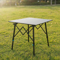 Adjustable Height Aluminum Alloy Portable Folding Camping Table