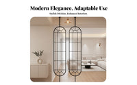 French Design Rotate Ing Glass Panel Rotatable Partition Screen Light Luxury Design Room Divider Arched Frame for Homeowners, Office Workers, Students, Entryway, Bedroom, Studio Apartment, Restaurant