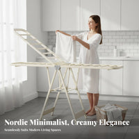 Indoor & externaldoor Use foldable Floor Drying Rack Foldable Clothes Airer stand-alonestanding Garment Stand Space-Saving for Apartment Dwellers, Homemakers, Balcony, Indoors, Small Spaces, Camping