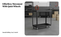 3-Tier Rolling Cart Heavy-Duty Multi-Tier Storage Trolley 360-Degree Rotating Casters Metal Tool Cart for Mechanics, DIY Enthusiasts, Garage, Basement