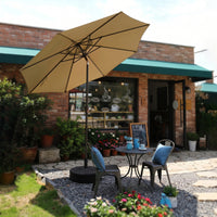 Outdoor Umbrella with Base Heavy Duty Tilting Patio Umbrella Windproof for Homeowners, Cafe Owners, Backyard, Terrace, Courtyard