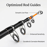 Telescopic Fishing Rod and Reel Combo for Beginner Anglers Carbon Fiber