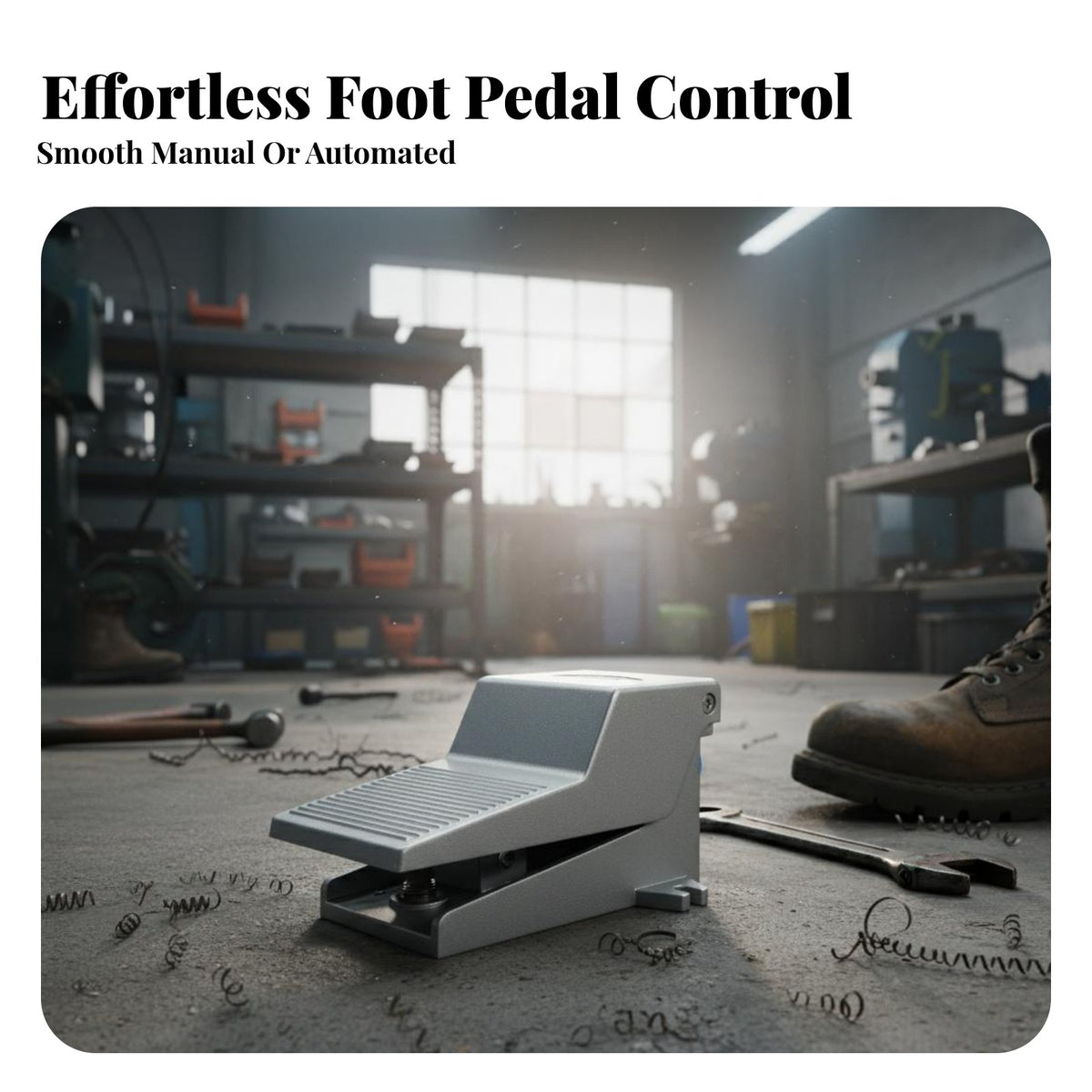 Coil Return 5 Port 2 Position Foot Valve Hands-Unrestricted Operation Pneumatic Foot Pedal Valve Long-Lasting Metal Construction Air Pressure Control Pedal Direct Action for Industrial Workers, DIY Enthusiasts, Workshop, Manufacturing Plants