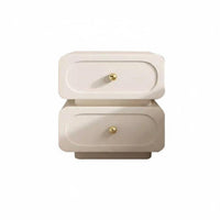 Creamy Aesthetic 2-Drawer Nightstand Modern Design 2-Drawer Bedside Table adaptable Use Bedroom Furniture Stable sturdy for Apartment Dwellers, Homeowners, Small Spaces, College Dorm, Living Room, Entryway