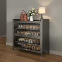 Dustproof Multi-Layer Shoe Cabinet Large Capacity Steel Frame Shoe Cabinet Modern Design Home Furniture Adjustable Shelves for Hallway