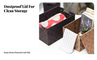 Lidded textile container With Lid foldable Lidded Box Large Capacity for Under Bed