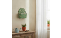 Wall-Mounted Iron Planter Embossed Metal Wall Pocket Planter Distressed for Patio, Porch, Garden