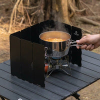 Foldable Wind Screen for Outdoor Cooking, 10 Panels, Aluminum Alloy, Lightweight, Windproof & Stable, with Carrying Bag