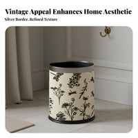 Leather Trash Can Elegant Design Vintage Design Wastebasket Elegant Appearance Decorative Open Top Trash Can for Students, Adults, Bedroom, Lavatory