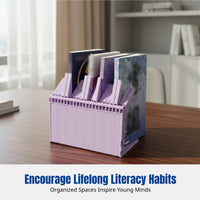 Desktop Bookend Organizer, Accordion Design, Fixed Book Holder for Study, Home, Office