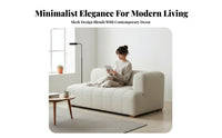 Nordic aesthetic sectional Block Sofa Japanese Inspired sectional L-Shaped Couch Small Apartment suitable for Living Room Furniture High-Resilience Foam for Guesthouse Owners, Interior Designers, Homeowners, Bedroom, Kids' Play Area
