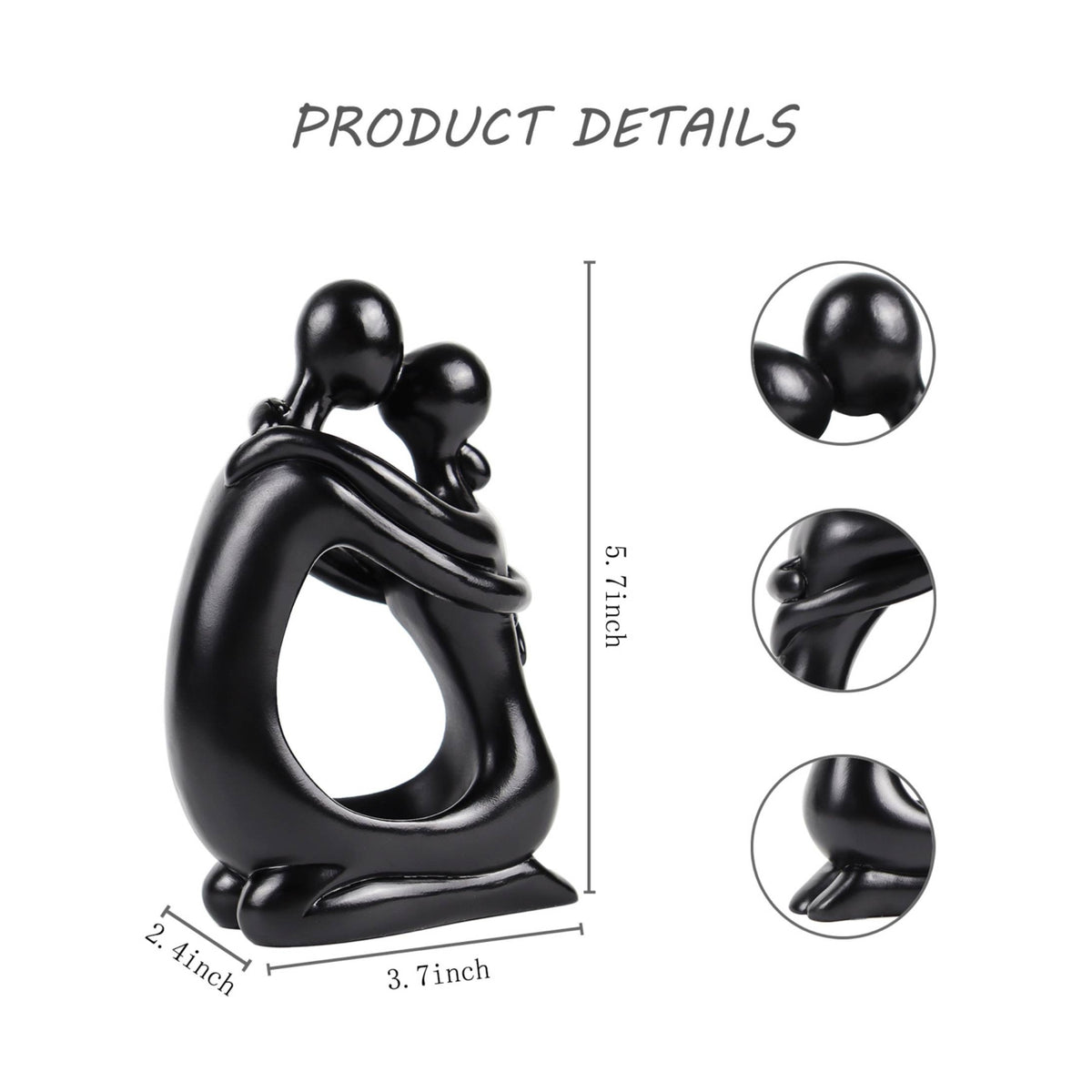 Resin Pen Holder Modern Couple Figurine Sculpture for Office Desk