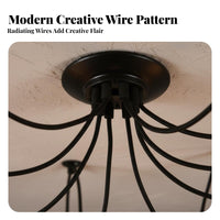 Industrial Pendant Fixture Retro Design Industrial Web Chandelier Vintage Evoking Adjustable Multi-Wire Ceiling Lamp for Bar, Cafe, Kitchen Island