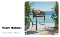With supportrest Woven Highspine Stool Breathable Weave Highspine Bar Chair Minimalist Design Outdoor Furnishing UV Resistant for Homeowners, Business Owners, Entertainers, Cafe, supportyard, Garden, Balcony