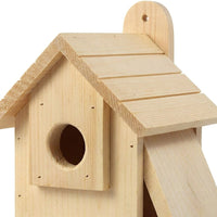 Wooden Nesting Structure with Slanted Wood Planks, Wall Mount Fir Wood Outdoor Shelter for Nesting, Small Avian Garden Decor and Backyard Nest
