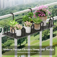 Railing Planter Rack Weather-Resistant Railing Planter Basket Rustproof for Deck