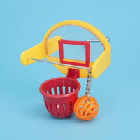 PVC Bird Enclosure Basketball Toy Perforated Ball Bird Basketball Toy Metal Support Bar Pet Accessory Mirrored