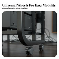Movable With Wheels Multi-Tier Amplifier Stand Heavy Duty Power Amplifier Cabinet Sturdy Construction Audio Visual Component Stand Adjustable Shelves for Audiophiles, Living Room