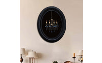 Oval Photo Wooden Photo Display in Black Wooden Picture Frame Decorative for Entryway, Halloween