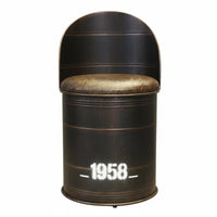mechanical design Oil Drum Storage Stool Retro Design Barrel Furniture Distressed Finish Bistro Set Upcycled for Bar Owners, Interior Designers, Homeowners, hairstyling Shop, Restaurant, Man Cave, Patio