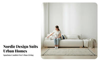 Modern Design Minimalist Fabric Sofa Latex Filling Couch Easy to Clean Household Furniture Stain-Resistant for Apartment Dwellers, Homeowners, Students, Living Room, Studio, Bedroom, Lounge Area