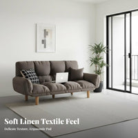 Foldable Design Adjustable Sleeper Loveseat Space-Saving Sofa Bed Cushiony Cushioning Convertible Couch Long-Lasting Frame for Apartment Dwellers, Students, Young Adults, Bedroom, Guest Room, Lounge Area, Creamice
