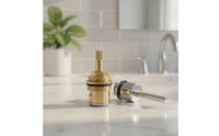 Splined Faucet Valve Quick Opening Brass with Ceramic Disc Long-Lasting Faucet Valve Core Smooth for Plumbers