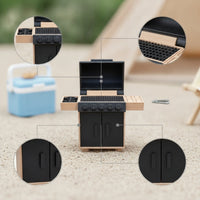 1:12 Scale Miniature Barbecue Grill Lifelike Miniature BBQ Grill Lightweight Toy Movable for Collectors