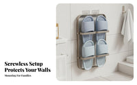 Drilleffortless Installation Wall-Mounted Slipper Holder Draining Design Footwear Holder Multi-Tier Shoe Rack Space-Saving for Homeowners, Families, Bathroom, Behind the Door, Entryway, Dorm Room