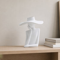 Abstract Vase with Hollow Top Minimalist Human Figure Sculpture Sculptural Decorative Ornament for Tabletop