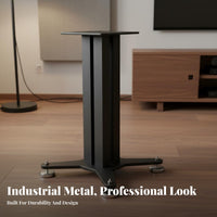 2 Pieces Floor Speaker Stand Shock-Absorbing Bookshelf Speaker Stand Solid Steel Construction for Home Theater Enthusiasts, Audiophiles, Living Room