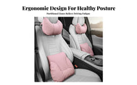2 Pieces Car Headrest and Support Set Pressure Relief Car Headrest Support Set Breathable Cover Vehicle Seat Comfort Pillows for Drivers