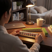 Mini Mahjong Set Lightweight Mini Chinese Mahjong Set Long-Lasting Sleek Feel for Travelers, Camping
