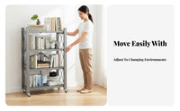 Foldable Shelving Unit Installation Storage Rack No Assembly Required Home Furniture for Apartment Dwellers, Homeowners, Bedroom, Kitchen, Closet