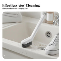 2 Pieces Rotatable Head Shoe Brush Multipurpose Long Handle Shoe Brush Ergonomic Grip Laundry Tool for Homemakers, Homeowners, Household, Washroom