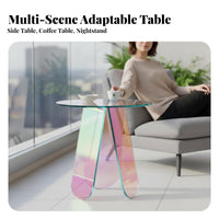 Rainbow Effect Iridescent circular table Light Luxury & design Circular Iridescent Stand space-saving Size Household Furniture Modern Design for Interior Designers, Apartment Dwellers, Young Adults, Balcony, Small areas, Bedroom, Reception Area