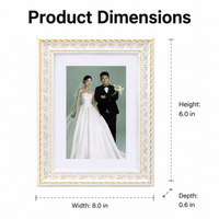 Ivory A4 Frame Photo Frame, A5 Frame European Classical Picture Frame, Handmade Engineered Wood Rectangle For Wall Hanging Or Desktop
