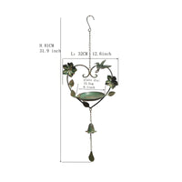 Heart Bird Feeder Decorative Hanging Bird Feeder Antique Green Rustic for Gardeners, Garden, Yard