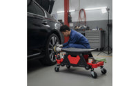 Creeper Seat with Tool Tray Padded Rolling Stool Heavy Duty Garage Stool with Tool Tray for Hobbyists