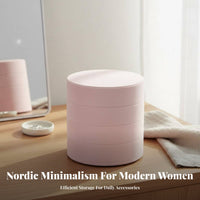 Rotating Jewelry Box Dust-Resistant 4-Layer Rotating Jewelry Organizer Compact Design 4-Tier Swivel Accessory Case for Women, Desktop, Dorm Room