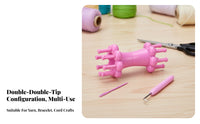 3 Pieces Bracelet Weaving Tool Easy to Use Double Headed Yarn Crafting Tool Spool Loom 2 Sizes Knitting Tool Includes