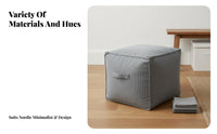 DIY Filling Unstuffed Pouf Cover Storage Solution Unstuffed Ottoman Slipcover Space Saving Floor Cushion Case Multifunctional for Homeowners, Students, Living Room, Playroom, Reading Nook, Entryway