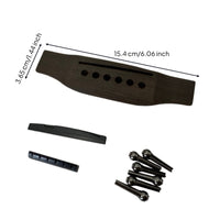 Wooden Guitar Bridge Assembly Replacement Acoustic Guitar Bridge Sturdy Hardware Long-Lasting for Guitarists