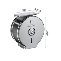 Stainless Steel Center-Pull Bath Tissue Dispenser Brushed Silver Wall-Mounted Bath Tissue Dispenser Enclosed Rust-Resistant for Washroom