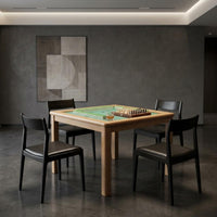 Printed Grid Mahjong Chess Table Square Mahjong Table Green Game Furniture Scratch-Resistant