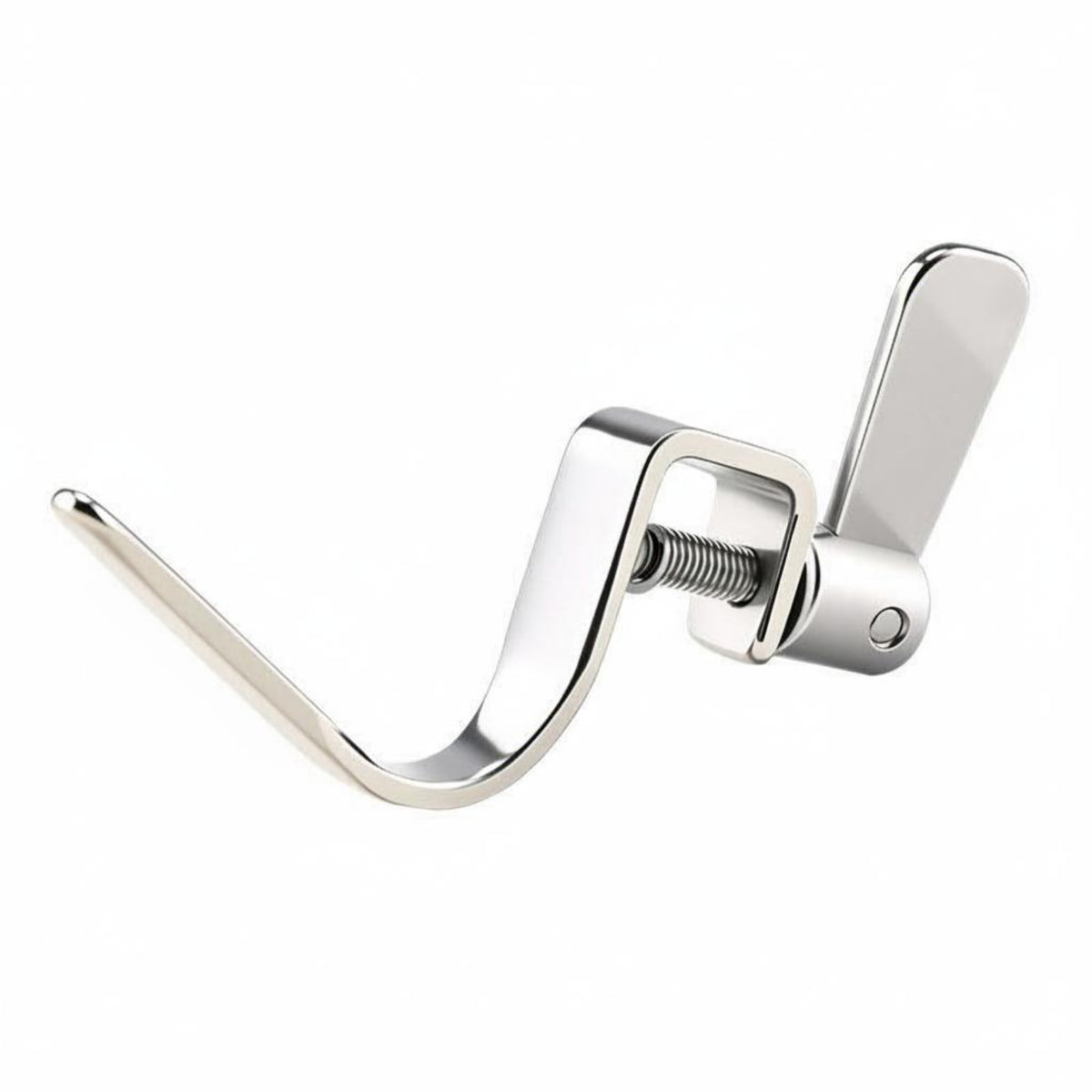 Stainless Steel Clamp-on Rod Hook Curved Arm Side-Mounted Hook Adjustable Universal