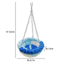 Soft Bird Bed Parrot Nest with Hanging Chains, Round Polyester Hammock for Birds and Swing for Parrots, Winter Parrot Cage Accessories Shelter